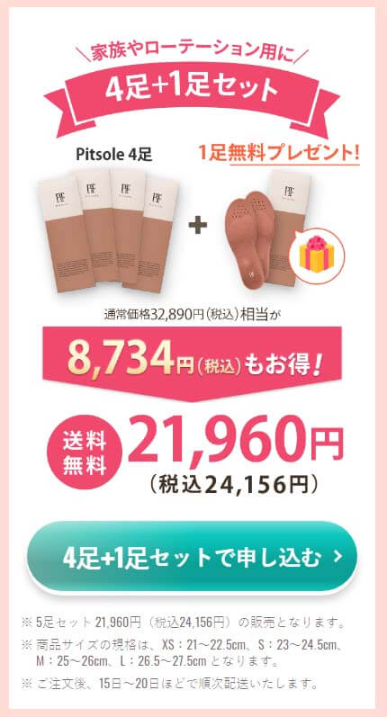 ピットソール　オファー　5足セット