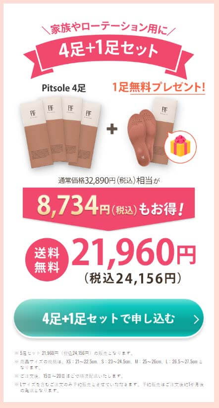 ピットソール　オファー　5足セット